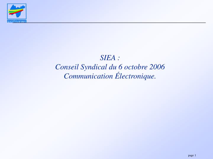 siea conseil syndical du 6 octobre 2006 communication lectronique