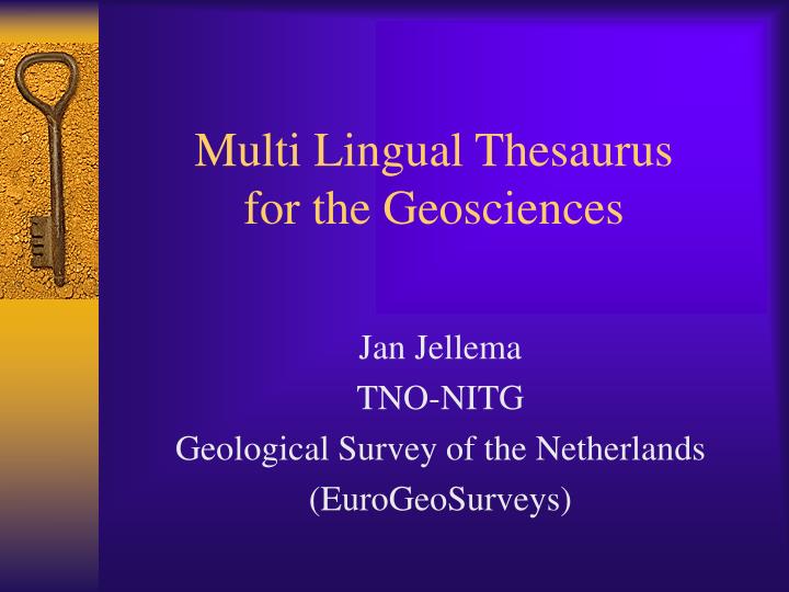 multi lingual thesaurus for the geosciences