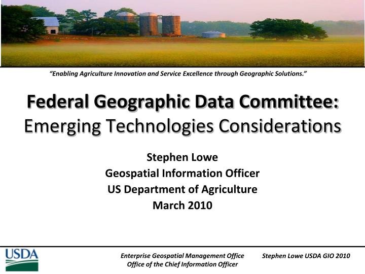 federal geographic data committee emerging technologies considerations