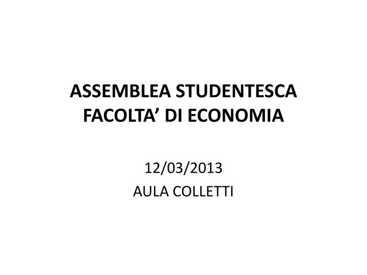 assemblea studentesca facolta di economia