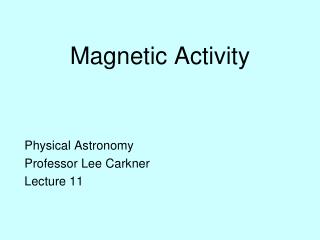 Magnetic Activity