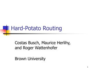 Hard-Potato Routing