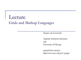 Lecture Grids and Markup Languages