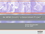An APAC Country e-Government Project - slide 1