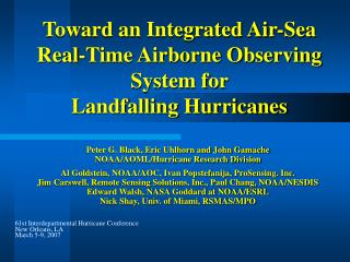 Toward an Integrated Air-Sea Real-Time Airborne Observing System for Landfalling Hurricanes