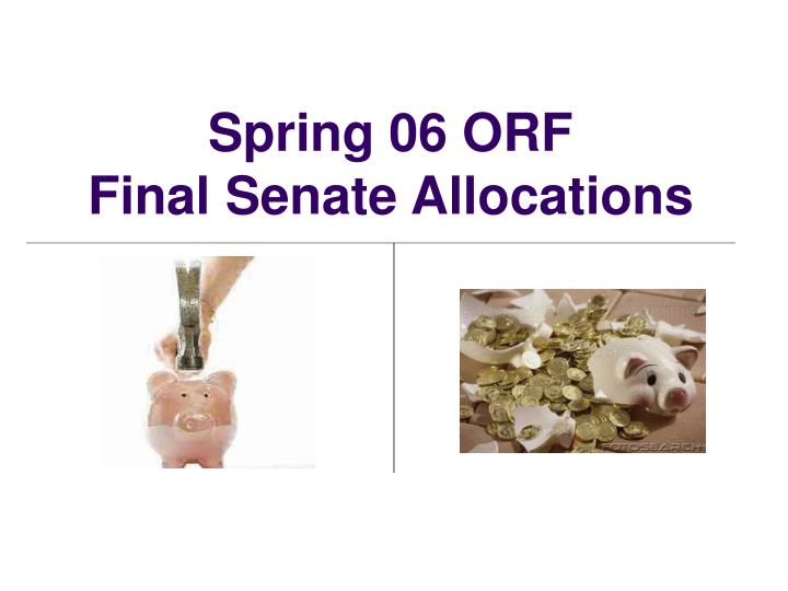 spring 06 orf final senate allocations