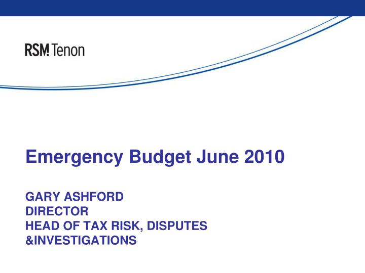 emergency budget june 2010