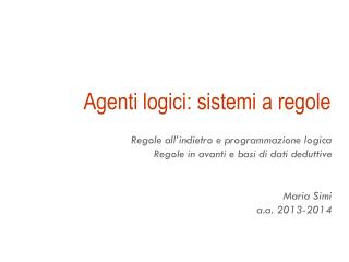 agenti logici sistemi a regole