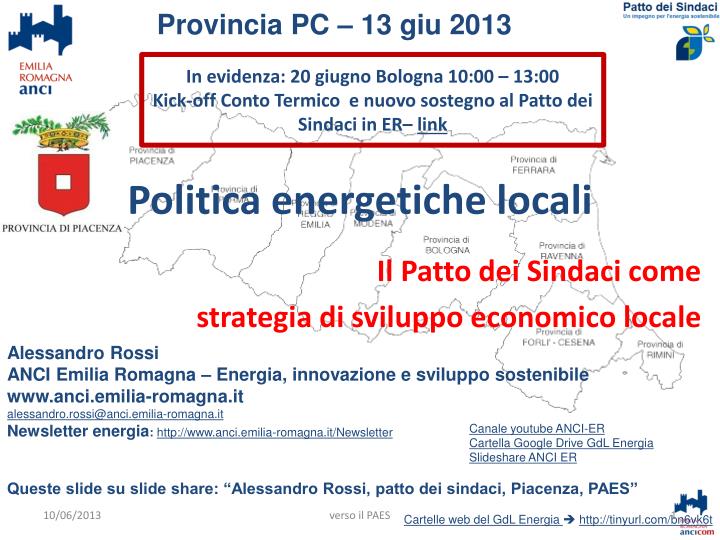 politica energetiche locali