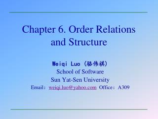 Chapter 6. Order Relations and Structure