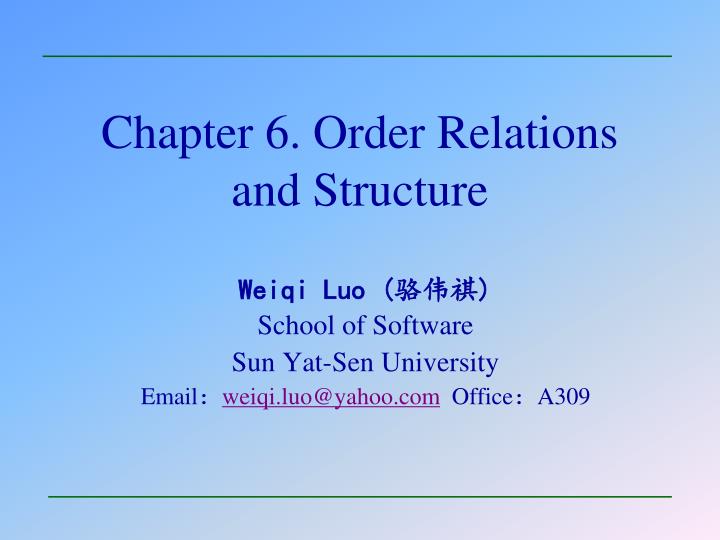 chapter 6 order relations and structure