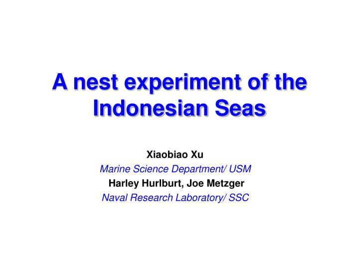 a nest experiment of the indonesian seas