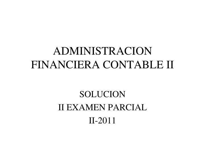 administracion financiera contable ii