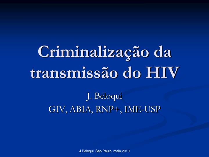 criminaliza o da transmiss o do hiv