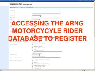 ACCESSING THE ARNG MOTORCYCYLE RIDER DATABASE TO REGISTER
