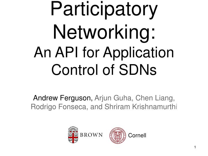 participatory networking an api for application control of sdns