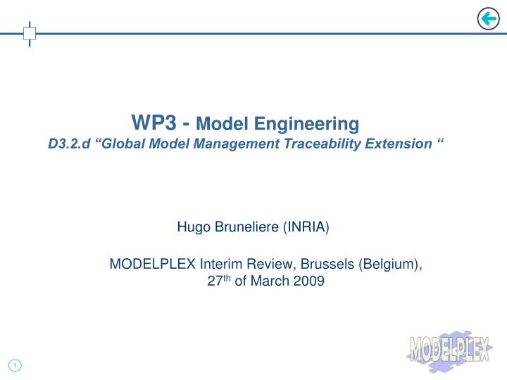hugo bruneliere inria modelplex interim review brussels belgium 27 th of march 2009