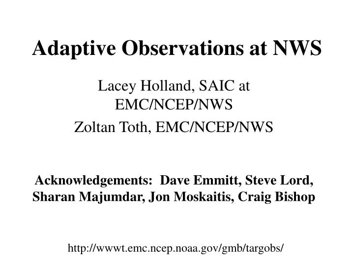 adaptive observations at nws