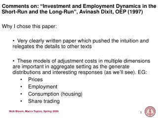 Good framework for micro to macro: distribution of units : across this space reflects history