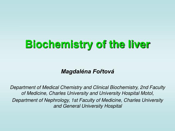 biochemistry of the liver