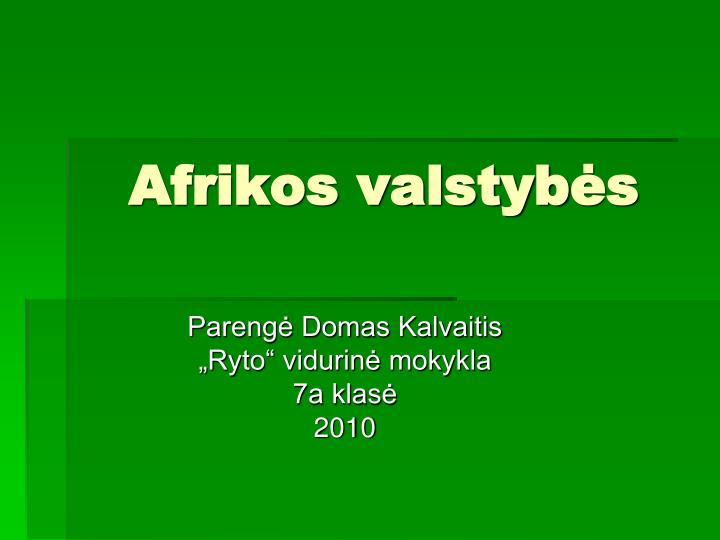 afrikos valstyb s