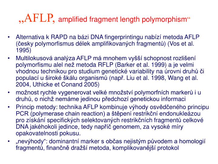 aflp amplified fragment length polymorphism