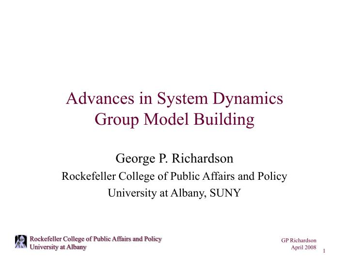 advances in system dynamics group model building