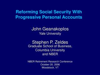 Reforming Social Security With Progressive Personal Accounts