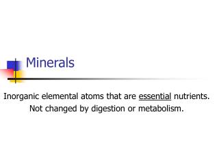 Minerals