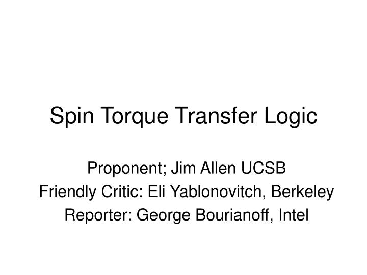 spin torque transfer logic