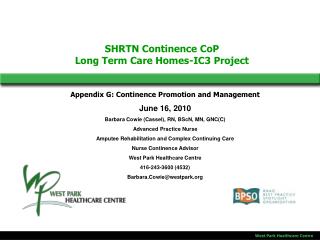 SHRTN Continence CoP Long Term Care Homes-IC3 Project