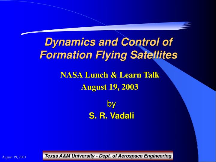 dynamics and control of formation flying satellites