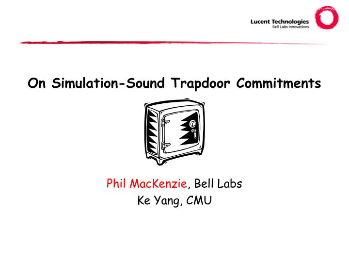 on simulation sound trapdoor commitments