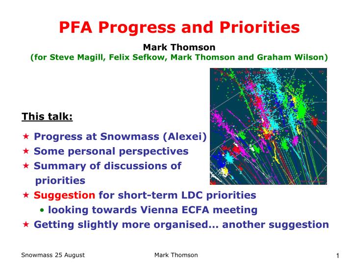 pfa progress and priorities