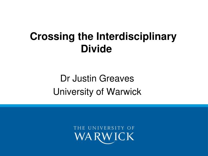 crossing the interdisciplinary divide