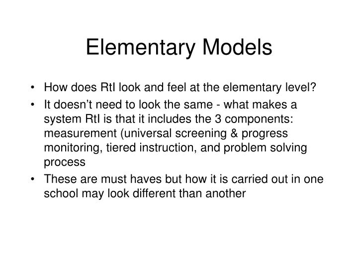 elementary models