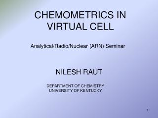 CHEMOMETRICS IN VIRTUAL CELL