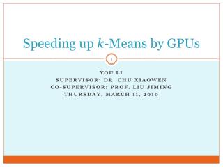 Speeding up k -Means by GPUs