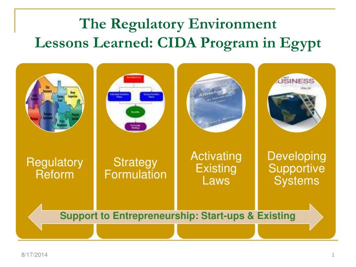 the regulatory environment lessons learned cida program in egypt