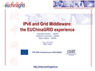 IPv6 and Grid Middleware: the EUChinaGRID experience
