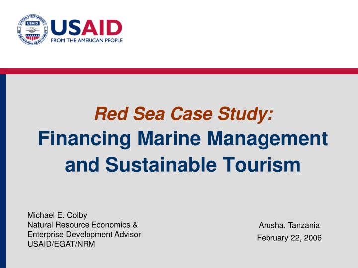 red sea case study financing marine management and sustainable tourism