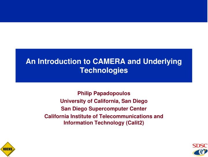 an introduction to camera and underlying technologies