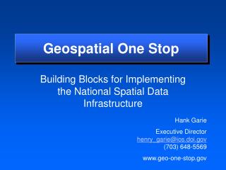 Geospatial One Stop