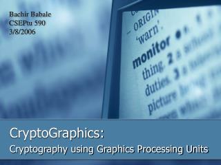 CryptoGraphics: