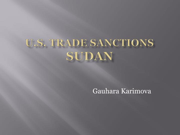u s trade sanctions sudan