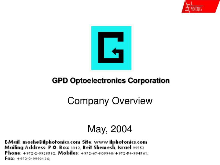 gpd optoelectronics corp