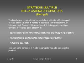 strategie multiple nella catena di fornitura herrigel