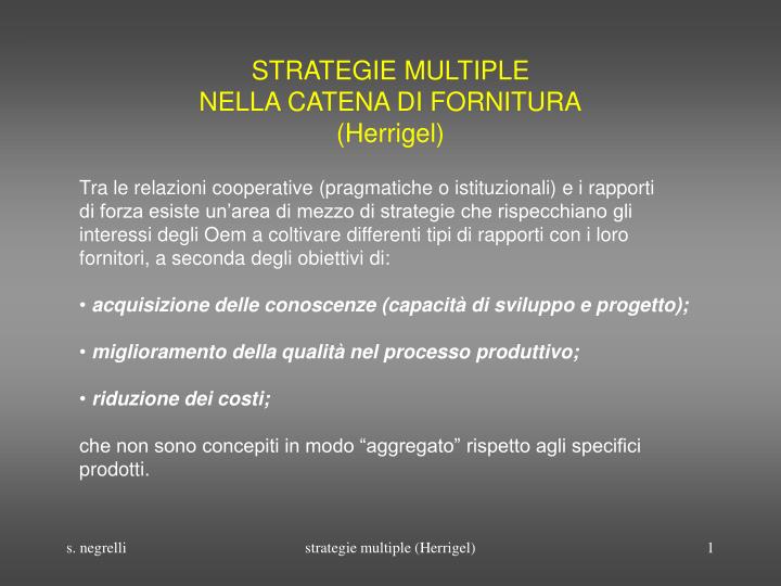 strategie multiple nella catena di fornitura herrigel