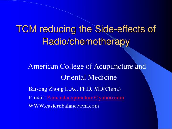 tcm reducing the side effects of radio chemotherapy