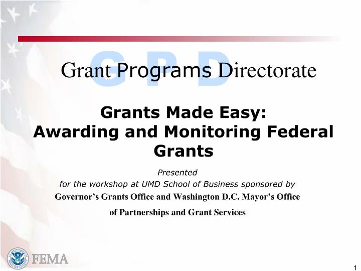 grants made easy awarding and monitoring federal grants